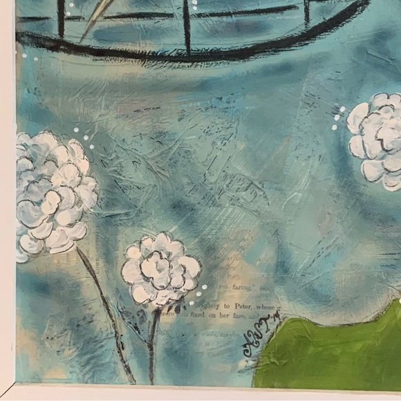 OOAK ART! ALLISON WEEKS THOMAS Sing Sweet Melodies ORIGINAL MIXED MEDIA PAINTING - Picture 4 of 8